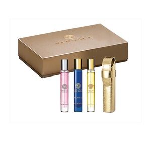 Versace travel case and travel size of Bright Crystal , Dylan Blue Eau, Eros Eau